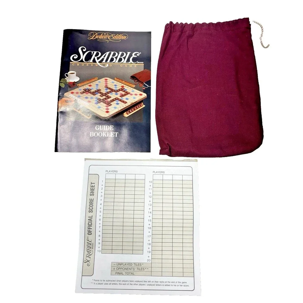 Scrabble Deluxe Edition Vintage 1989 Milton Bradley Board Game Complete